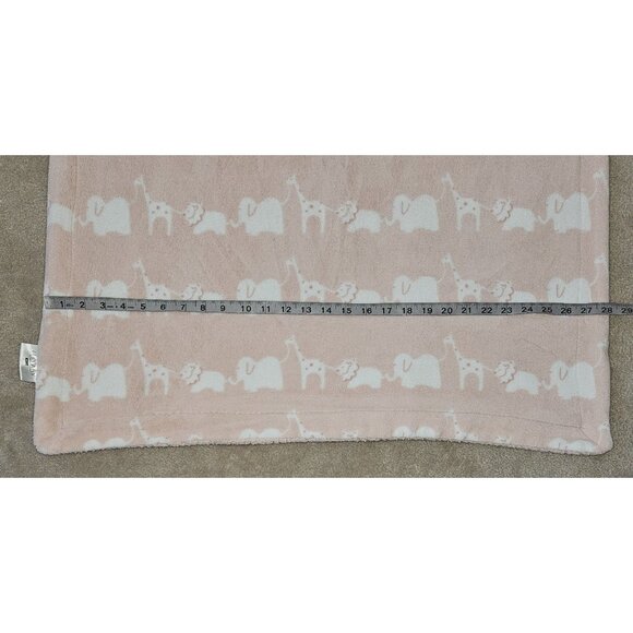 Lullaby Kids Pink White Fleece Baby Blanket Lion Elephant Giraffe Circus Parade - Picture 5 of 7